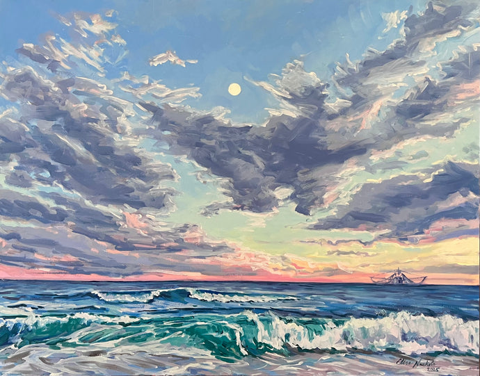 Shrimp Boat Under the Full Moon