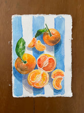 Blue Stripes and Oranges I