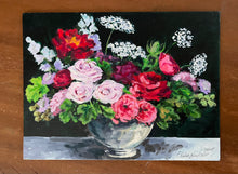 Queen Anne’s Lace, with Roses and Peonies