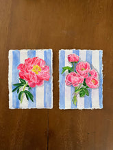 Coral Charm on Blue Stripes