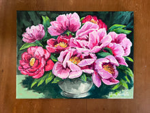 Peonies in a Silver Bowl