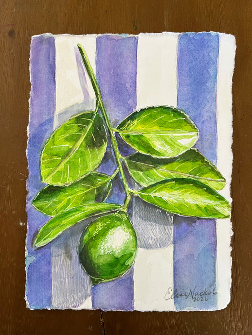 Single Lime on Stripes
