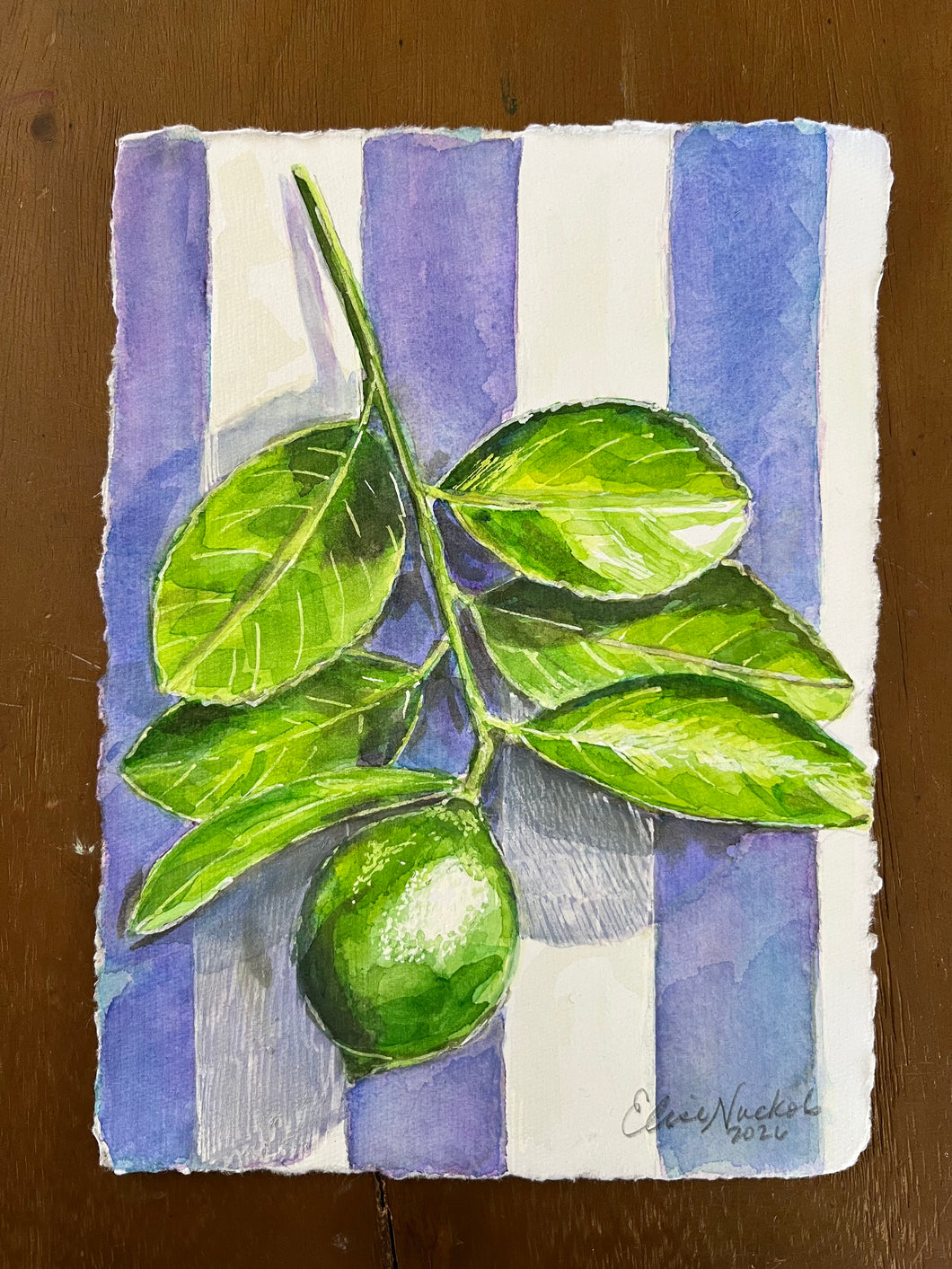 Single Lime on Stripes