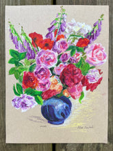 Garden Roses and Foxgloves