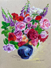 Garden Roses and Foxgloves