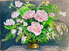 Roses, Astrantia, Hellebores, and Maidenhair Fern