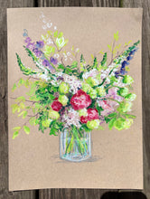 Peonies, Foxgloves, Lilac, Viburnum, and Delphinium