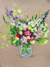 Peonies, Foxgloves, Lilac, Viburnum, and Delphinium